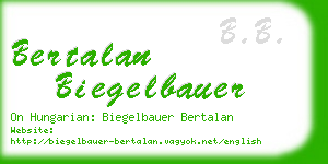 bertalan biegelbauer business card